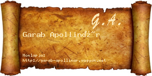 Garab Apollinár névjegykártya